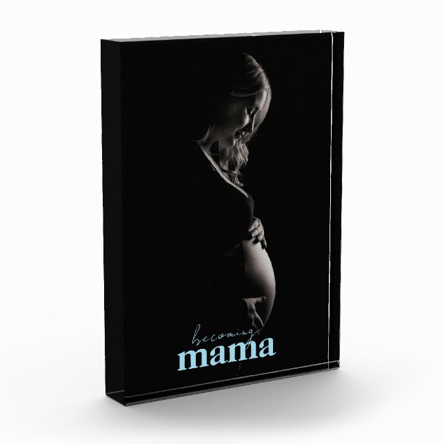 Pregnancy Photo Gift Modern Becoming Mama Blue (Left)