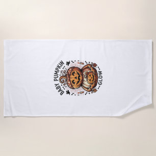 Pregnancy Pumpkin Shirt Vintage Halloween Belly De Beach Towel