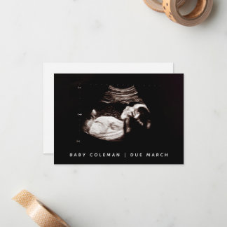 Pregnancy Reveal Baby Ultrasound Sonogram Photo Card