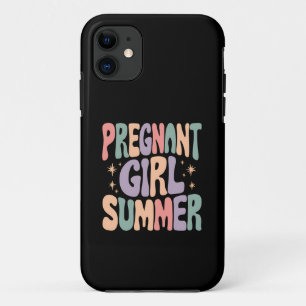 Pregnancy Reveal Pregnant Girl Summer Baby Shower iPhone 11 Case