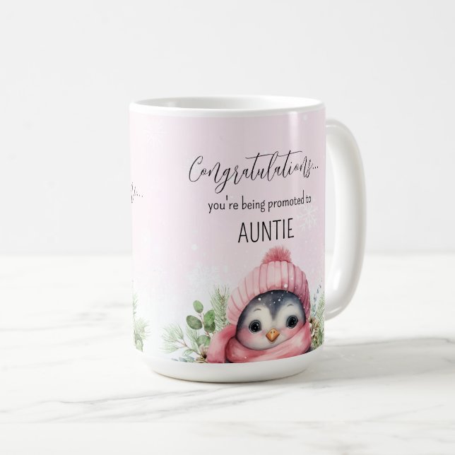 Pregnancy Reveal Promoted Announcement Baby Girl Coffee Mug (Front Right)