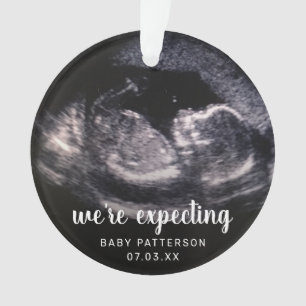 Pregnancy Reveal Sonogram Ultrasound Photo Ornament