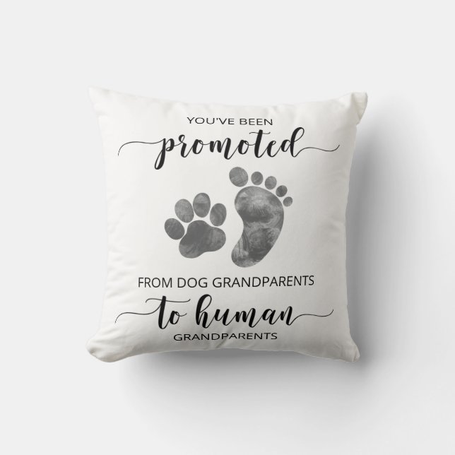 Pregnancy Reveal to Dog Grandparents Cushion (Front)