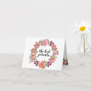Pregnancy Reveal to Parents Rose Watercolor Card