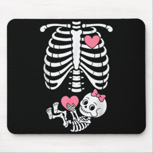 Pregnancy Skeleton Girl Baby Rib Cage Belly Bump H Mouse Pad