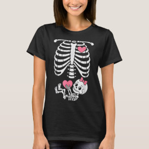 Pregnancy Skeleton Girl Baby Rib Cage Belly Bump H T-Shirt