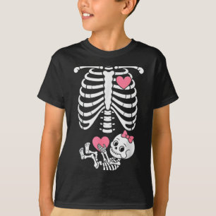 Pregnancy Skeleton Girl Baby Rib Cage Belly Bump H T-Shirt