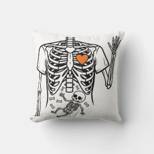 Pregnancy Skeleton with Baby Bones- Funny Hallowen Cushion