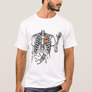 Pregnancy Skeleton with Baby Bones- Funny Hallowen T-Shirt
