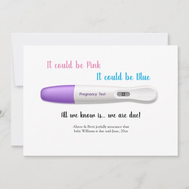 Pregnancy Test Announcement Card (Front)