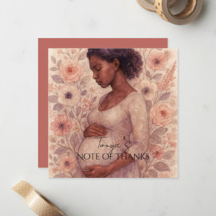 Pregnancy Thank You Card, Black Pregnant Woman Card