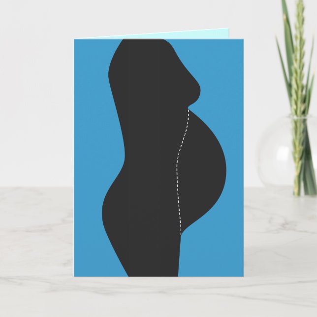 Pregnancy Tummy 1 Boy Folding Card Template (Front)