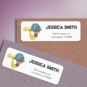 Pregnant African American Mermaid Return Address Label