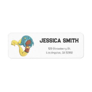 Pregnant African American Mermaid Return Address Label