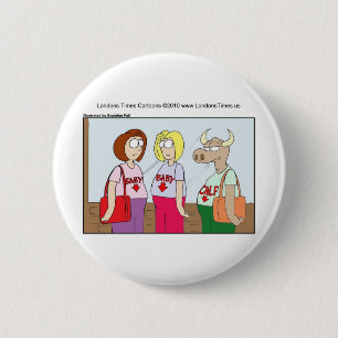 Pregnant Cow Funny Cards Mugs Tees & Gifts 6 Cm Round Badge