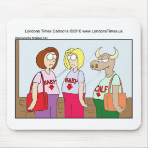Pregnant Cow Funny Cards Mugs Tees & Gifts Mouse Pad