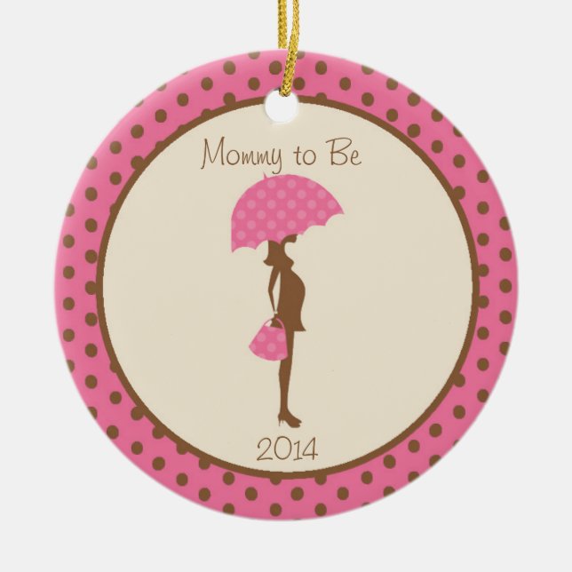 Pregnant Expecting Christmas Customisable Ornament (Front)