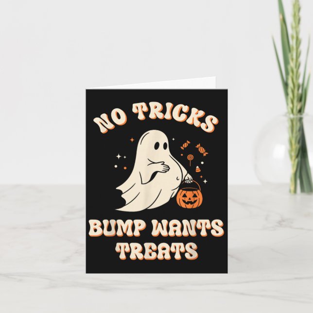 Pregnant Ghost Lazy Trick Or Treat Dress Funny Hal Card (Front)