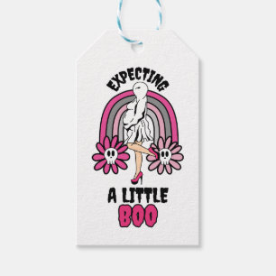 Pregnant Ghost Pink Expecting a little Boo Gift Tags