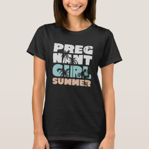 Pregnant Girl Summer Baby Announcement Pregnancy_2 T-Shirt
