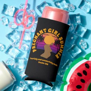 PREGNANT GIRL SUMMER Christian Bible Verse Seltzer Can Cooler