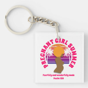 PREGNANT GIRL SUMMER Custom Christian Mum To Be Key Ring