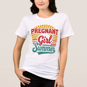 Pregnant Girl Summer - Cute Maternity Tri-Blend Shirt