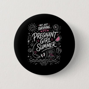 Pregnant Girl Summer Funny Baby Announcement Cute 6 Cm Round Badge