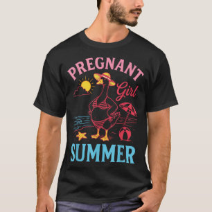Pregnant Girl Summer Funny Baby Announcement Goose T-Shirt