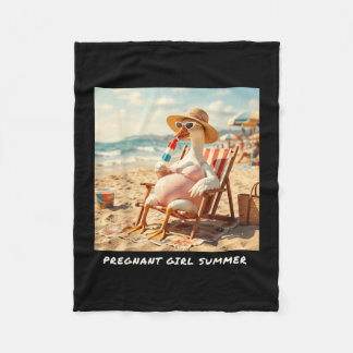 Pregnant girl summer goose beach fleece blanket