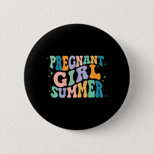 Pregnant Girl Summer Groovy 6 Cm Round Badge