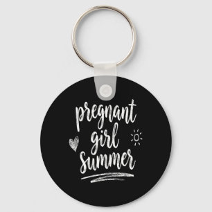 Pregnant Girl Summer - Pregnancy Announcement Key Ring