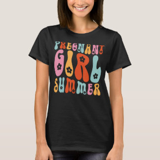 Pregnant Girl Summer Pregnancy Gender Reveal Groov T-Shirt