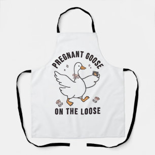 Pregnant Goose on the Loose Pregnancy Goose Bird Apron