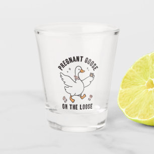Pregnant Goose on the Loose Pregnancy Goose Bird Shot Glass
