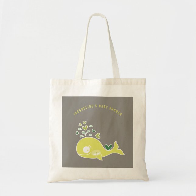 Pregnant Green Mummy Whale Baby Shower Gift Bag (Front)