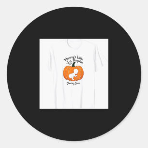 Pregnant Halloween Mommy's Little Pumpkin Coming S Classic Round Sticker