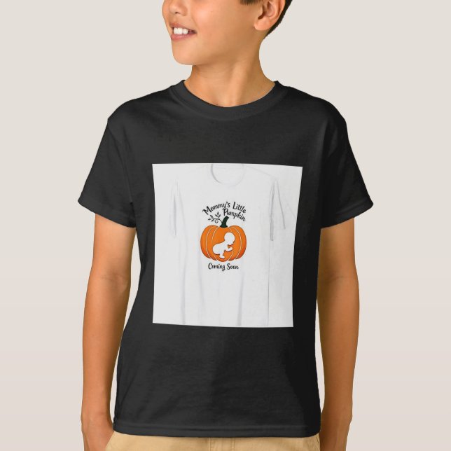 Pregnant Halloween Mummy's Little Pumpkin Coming S T-Shirt (Front)