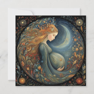Pregnant Mom Floral Celestial Mother's Day Card