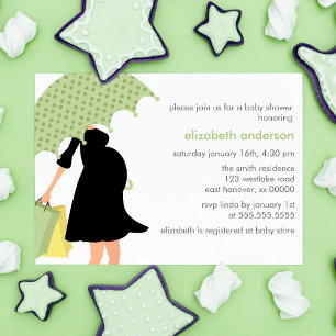 Pregnant Mum Baby Shower {green} Invitation