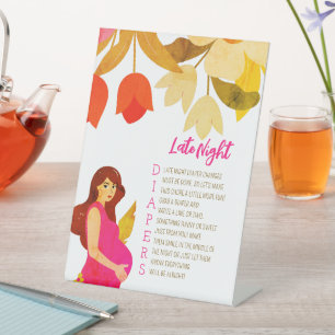 Pregnant Mum Baby Shower Pedestal Sign