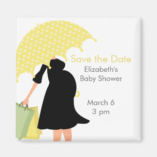 Pregnant Mum Baby Shower {yellow} Magnet