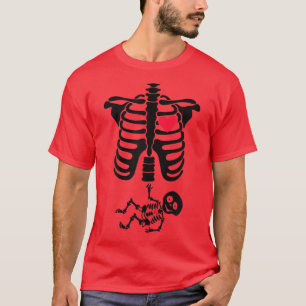 Pregnant Mum Baby Skeletons Heart Funny Pregnancy T-Shirt