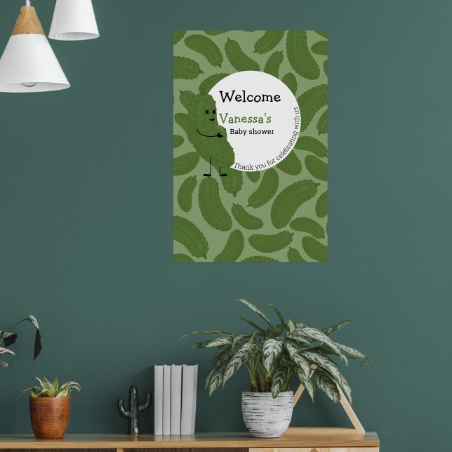 pregnant pickle welcome baby shower theme poster (Living Room 1)
