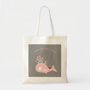 Pregnant Pink Mummy Whale Girl Baby Shower Bag