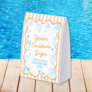 Pregnant & Poolside Baby Shower Custom Sign