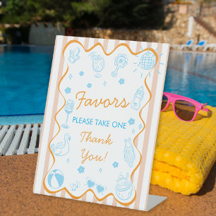 Pregnant & Poolside Baby Shower Favours Table Sign