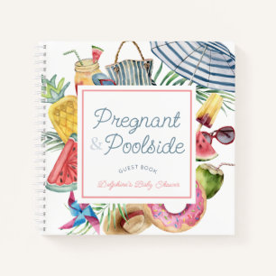 Pregnant & Poolside Girl Baby Shower Guest Book