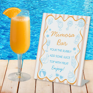Pregnant & Poolside Mimosa Bar Baby Shower Sign