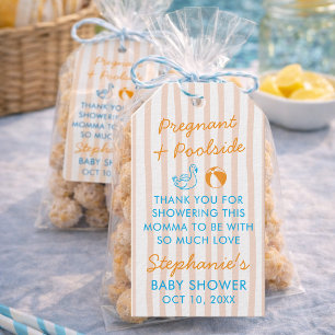 Pregnant & Poolside Summer Pool Party Baby Shower Gift Tags